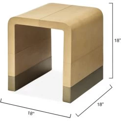 Waterfall 18 X 18 Inch Brown Side Table -Furnitur Jamie Young 20wate stca 2