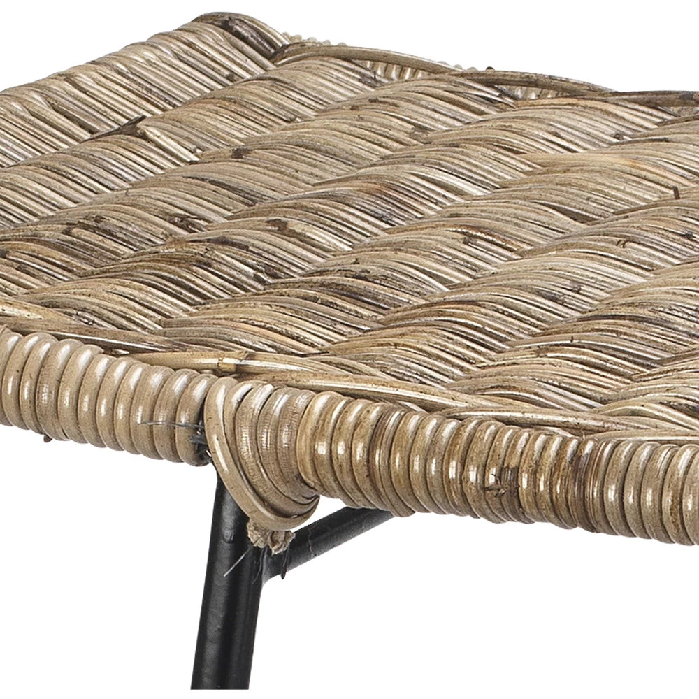 Wing 24 Inch Natural Rattan & Black Steel Counter Stool 2 Wing 24 Inch Natural Rattan & Black Steel Counter Stool - Image 2