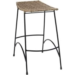 Wing 24 Inch Natural Rattan & Black Steel Counter Stool 6 Wing 24 Inch Natural Rattan & Black Steel Counter Stool -Furnitur Jamie Young 20wing csna 3