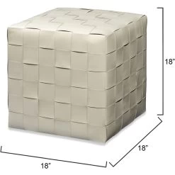 Ottoman 18 Inch Cream Ottoman -Furnitur Jamie Young 20wove whle 2