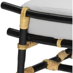 Xanadu 18 Inch Black & Cream W/ Off White Cushions Ottoman -Furnitur Jamie Young 20xana otbk 7