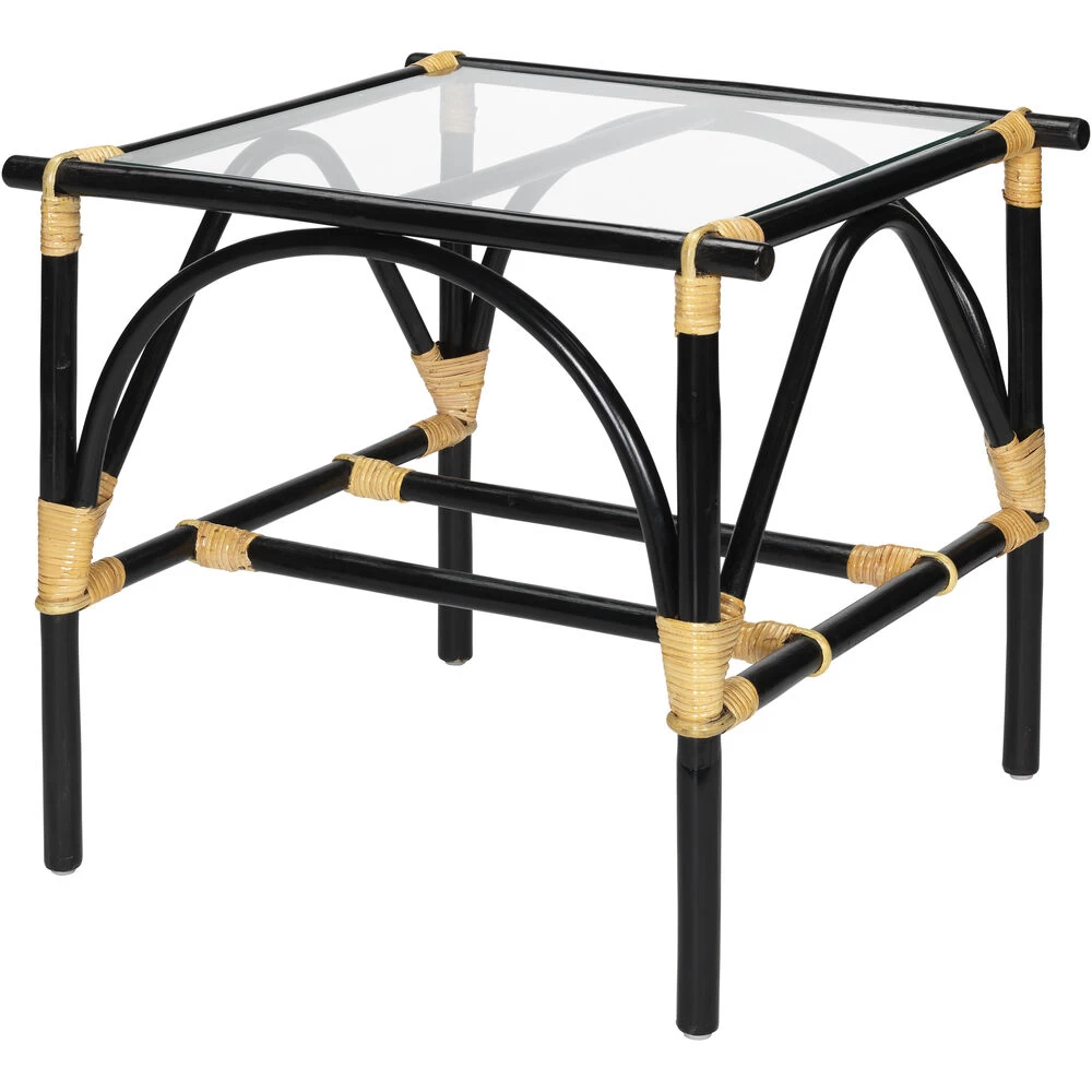 Xanadu 24 X 24 Inch Black & Cream Side Table 1 Xanadu 24 X 24 Inch Black & Cream Side Table