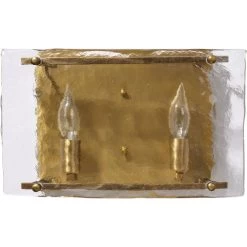 Glenn 2 Light 14 Inch Antique Brass Double Wall Sconce Wall Light