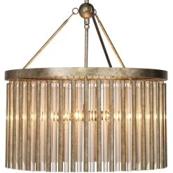 Andromeda 6 Light 24 Inch Champagne Leaf Chandelier Ceiling Light -Furnitur Jamie Young 5andr chch 2
