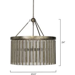 Andromeda 6 Light 24 Inch Champagne Leaf Chandelier Ceiling Light -Furnitur Jamie Young 5andr chch 6
