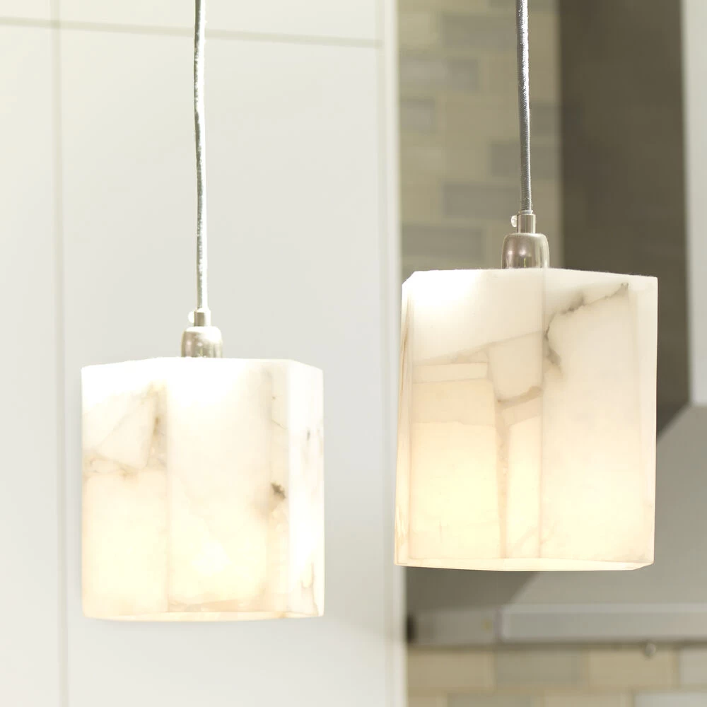 Borealis 1 Light 7 Inch Alabaster Pendant Ceiling Light, Hexagon 5 Borealis 1 Light 7 Inch Alabaster Pendant Ceiling Light, Hexagon - Image 5