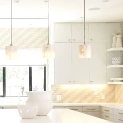 Borealis 1 Light 7 Inch Alabaster Pendant Ceiling Light, Hexagon 13 Borealis 1 Light 7 Inch Alabaster Pendant Ceiling Light, Hexagon -Furnitur Jamie Young 5bore smwh 18