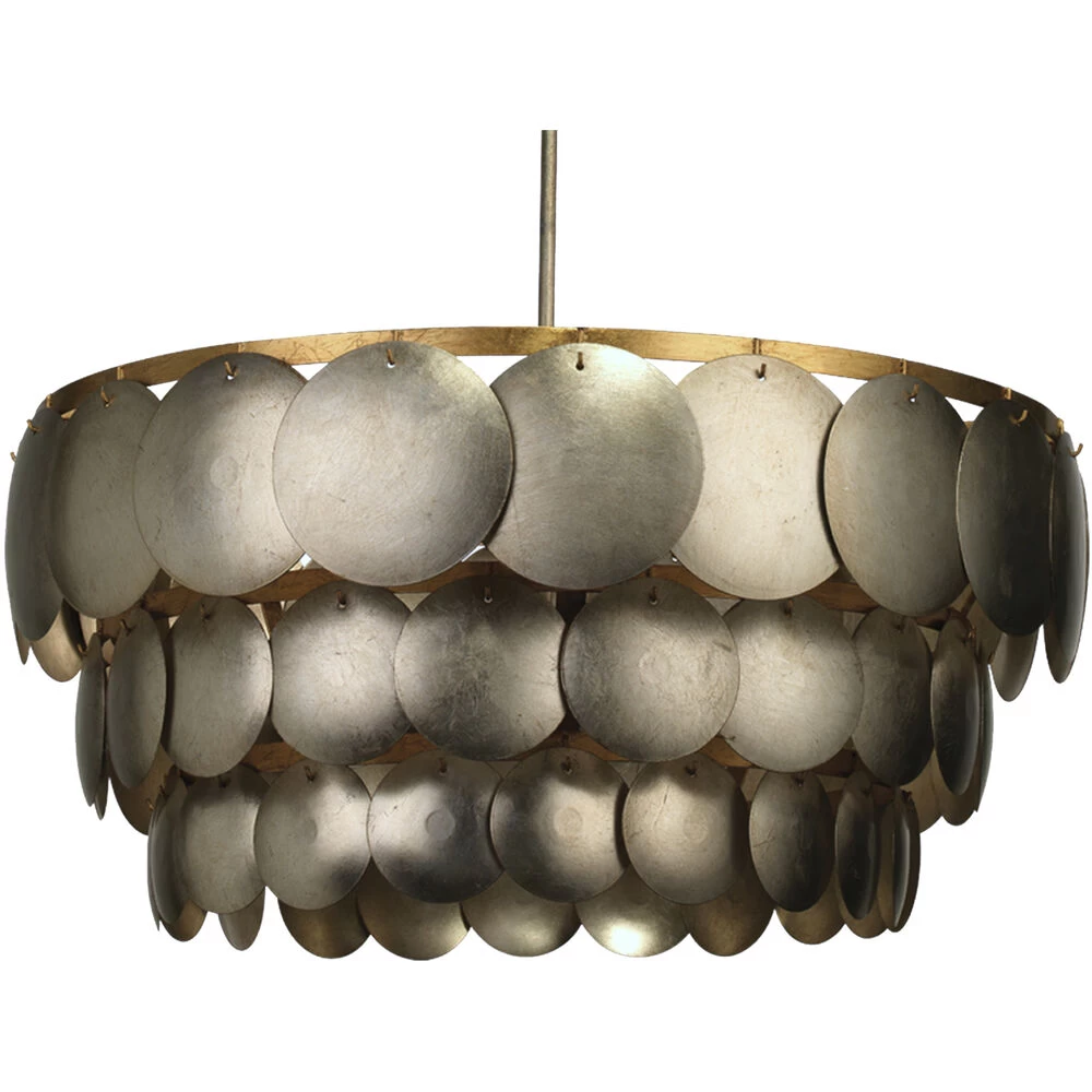 Calypso 4 Light 30 Inch Champagne Leaf W/ Gold Leaf Trim Three Tier Chandelier Ceiling Light 1 Calypso 4 Light 30 Inch Champagne Leaf W/ Gold Leaf Trim Three Tier Chandelier Ceiling Light