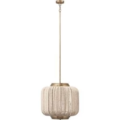 Eclair 4 Light 20 Inch Antique Champagne Beaded Chandelier Ceiling Light