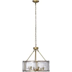 Glenn 6 Light 21.75 Inch Antique Brass Chandelier Ceiling Light, Large