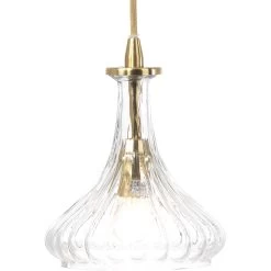 Isabella Carafe 1 Light 7 Inch Clear With Brass Pendant Ceiling Light -Furnitur Jamie Young 5isab clbr 4