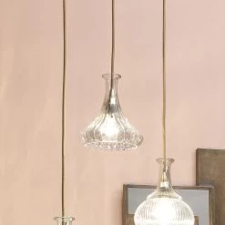 Isabella Carafe 1 Light 7 Inch Clear With Brass Pendant Ceiling Light -Furnitur Jamie Young 5isab clbr 8