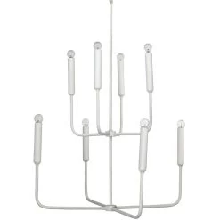 Mercer 8 Light 36 Inch White Gesso Two Tier Chandelier Ceiling Light