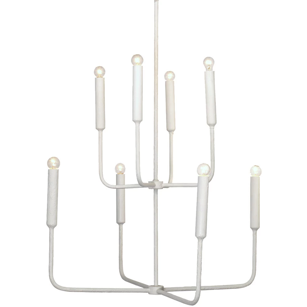 Mercer 8 Light 36 Inch White Gesso Two Tier Chandelier Ceiling Light 2 Mercer 8 Light 36 Inch White Gesso Two Tier Chandelier Ceiling Light - Image 2