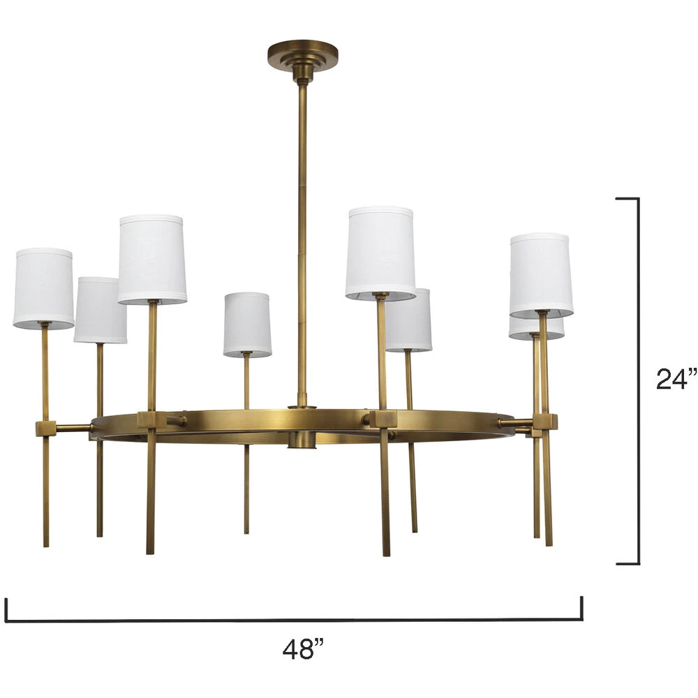 Minerva 8 Light 48 Inch Antique Brass Chandelier Ceiling Light 4 Minerva 8 Light 48 Inch Antique Brass Chandelier Ceiling Light - Image 4