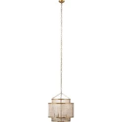 Pacific 6 Light 20 Inch Gold Beaded Chandelier Ceiling Light