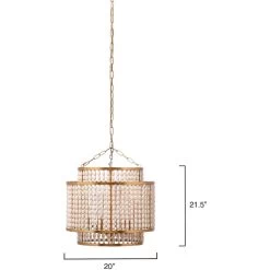 Pacific 6 Light 20 Inch Gold Beaded Chandelier Ceiling Light -Furnitur Jamie Young 5paci chgo 2