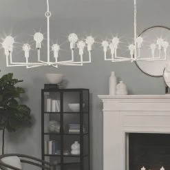Park 8 Light 32 Inch White Gesso Chandelier Ceiling Light -Furnitur Jamie Young 5park chwh 3