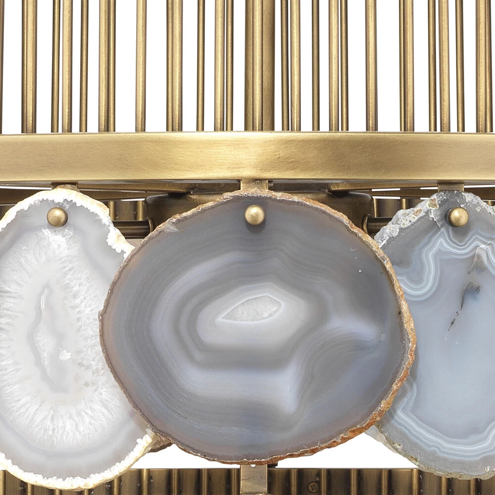 Upsala 8 Light 32 Inch Pale Lavender Agate & Antique Brass Chandelier Ceiling Light 4 Upsala 8 Light 32 Inch Pale Lavender Agate & Antique Brass Chandelier Ceiling Light - Image 4