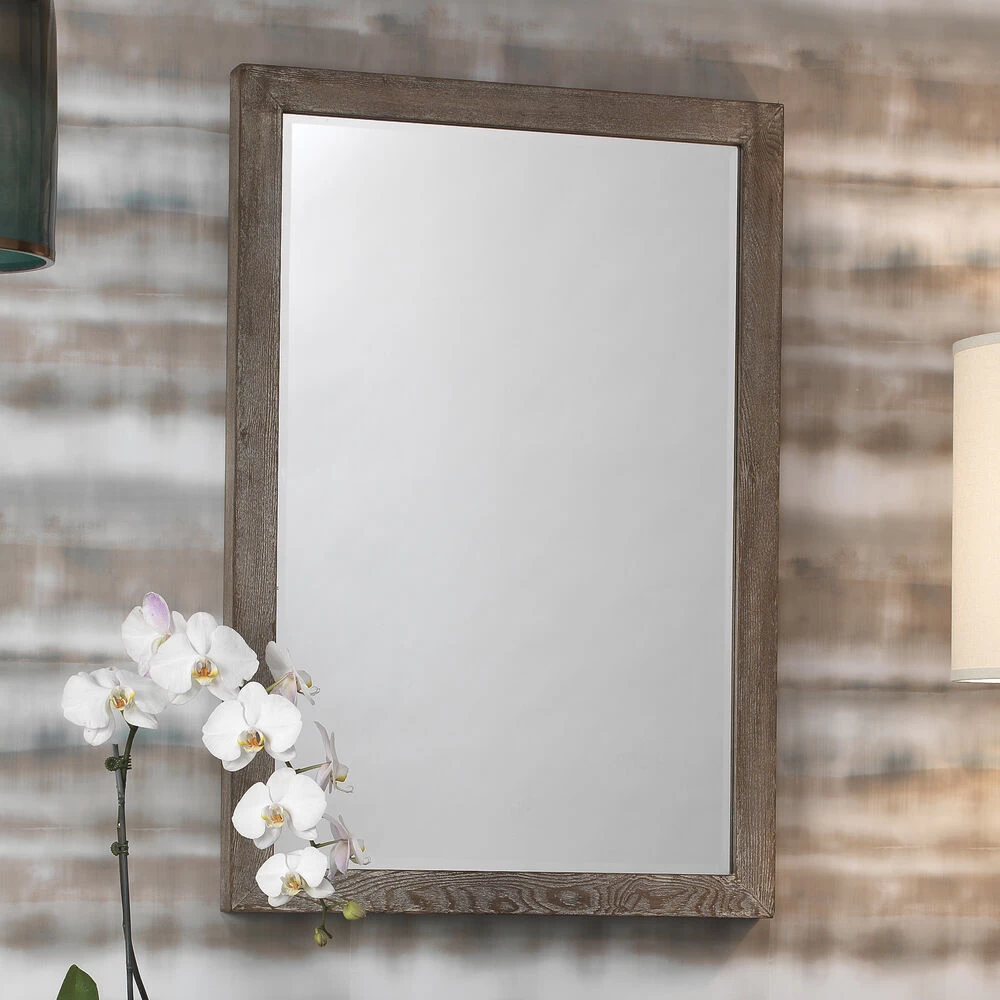 Austere 38 X 26 Inch Dark Wood Mirror 2 Austere 38 X 26 Inch Dark Wood Mirror - Image 2