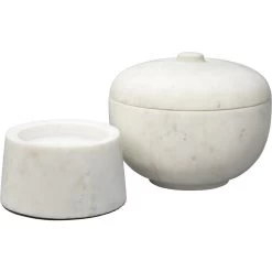 Bennett 7.25 X 6 Inch Storage Bowl With Lid, Large 18 Bennett 7.25 X 6 Inch Storage Bowl With Lid, Large -Furnitur Jamie Young 7benn lgwh 8