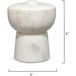 Bennett 5 X 4 Inch Storage Bowl With Lid, Small -Furnitur Jamie Young 7benn smwh 2