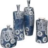 Block Print 12 X 4.75 Inch Vases, Set Of 4