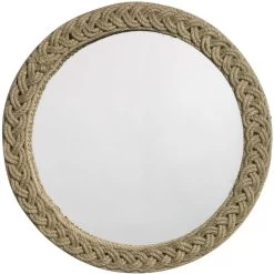 Braided Round 20 X 20 Inch Jute Mirror