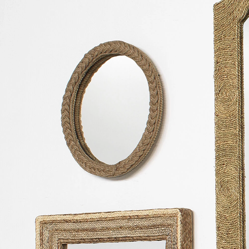 Braided Round 20 X 20 Inch Jute Mirror 2 Braided Round 20 X 20 Inch Jute Mirror - Image 2