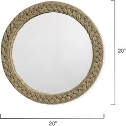 Braided Round 20 X 20 Inch Jute Mirror 7 Braided Round 20 X 20 Inch Jute Mirror -Furnitur Jamie Young 7brai lgju 5