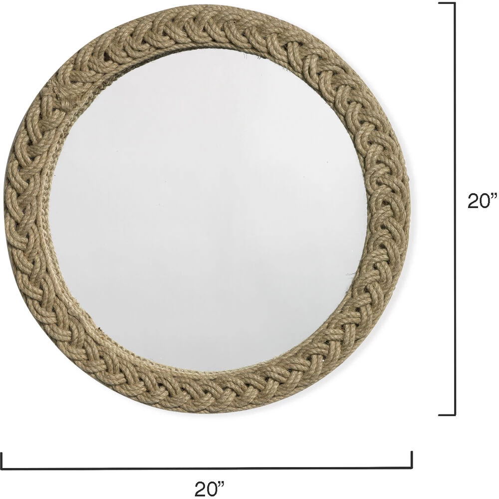 Braided Round 20 X 20 Inch Jute Mirror 3 Braided Round 20 X 20 Inch Jute Mirror - Image 3