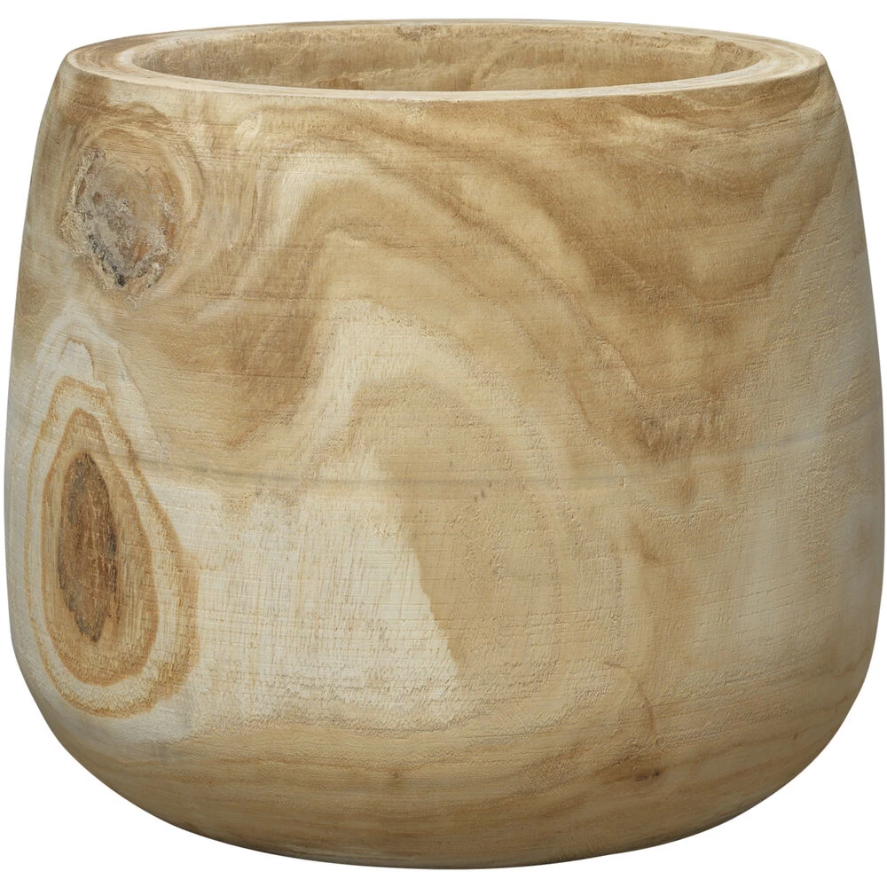 Brea 13.5 X 12 Inch Wooden Vase 1 Brea 13.5 X 12 Inch Wooden Vase