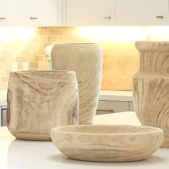 Brea 13.5 X 12 Inch Wooden Vase 31 Brea 13.5 X 12 Inch Wooden Vase -Furnitur Jamie Young 7brea vawd 17