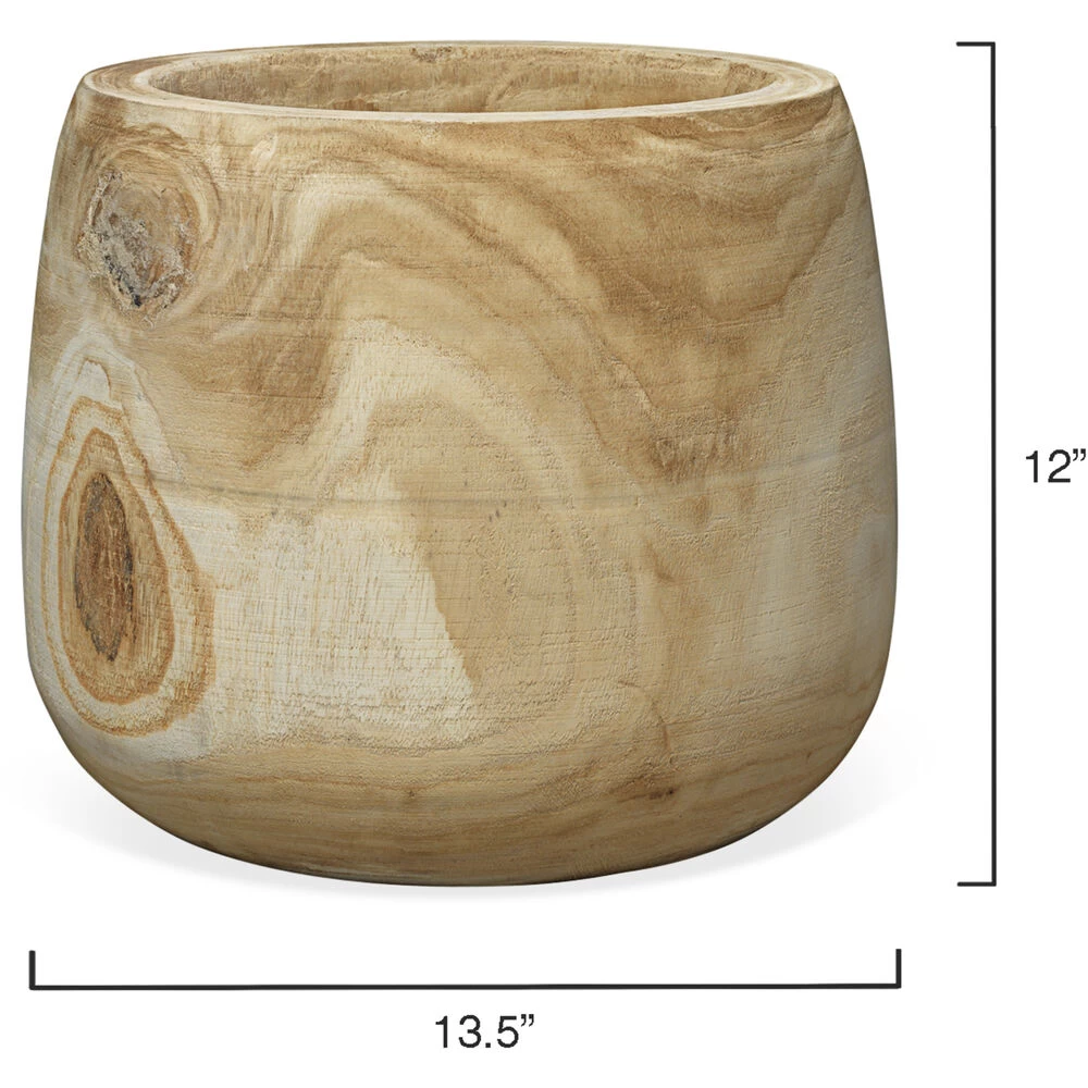 Brea 13.5 X 12 Inch Wooden Vase 3 Brea 13.5 X 12 Inch Wooden Vase - Image 3