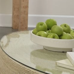 Coco 13 X 13 Inch White Ceramic Pedestal -Furnitur Jamie Young 7coco pewh 8