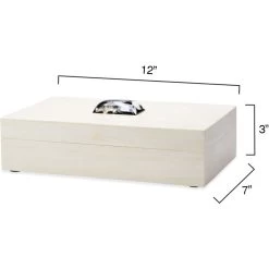 Constantine 12 X 7 Inch Cream Resin W/ Horn Accent Large Rectangle Box 19 Constantine 12 X 7 Inch Cream Resin W/ Horn Accent Large Rectangle Box -Furnitur Jamie Young 7cons bxcr 5