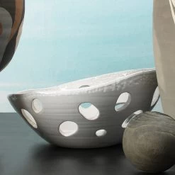 Crater Asymetric 14 X 6 Inch Bowl 10 Crater Asymetric 14 X 6 Inch Bowl -Furnitur Jamie Young 7crat bowh 8