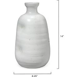 Dimple 14 X 8.25 Inch Vase In Matte White Ceramic -Furnitur Jamie Young 7dimp vawh 5