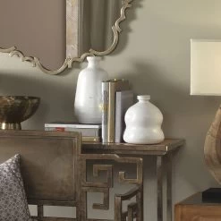 Dimple 14 X 8.25 Inch Vase In Matte White Ceramic -Furnitur Jamie Young 7dimp vawh 8