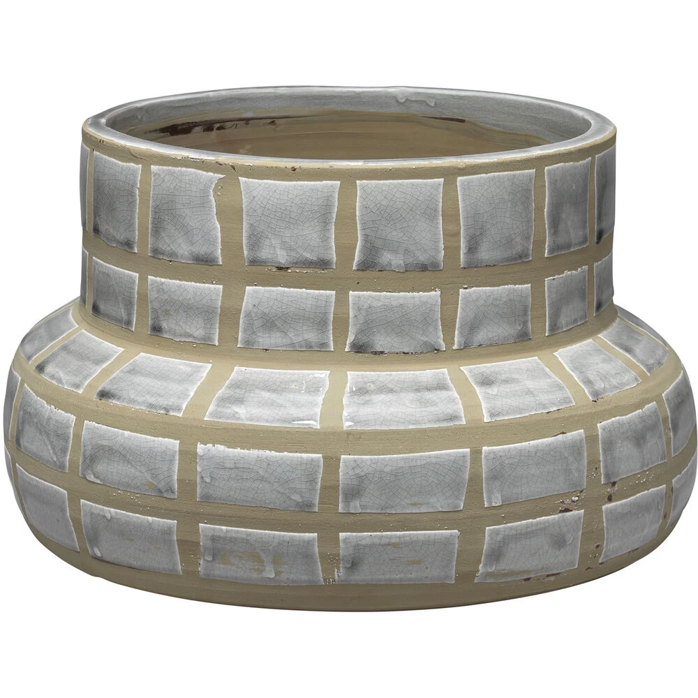 Grid Ceramic 14 X 9 Inch Vase 1 Grid Ceramic 14 X 9 Inch Vase