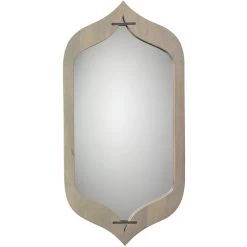 Jasmine 36 X 18 Inch Grey Washed Wood & Antique Silver Mirror