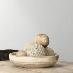 Malibu Natural Wood Wood Balls, Set Of 3 -Furnitur Jamie Young 7mali natu 9