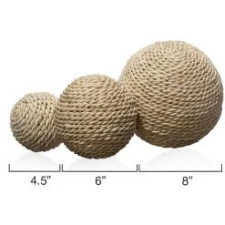 Malibu Natural Decorative Balls, Set Of 3 -Furnitur Jamie Young 7mali owst 2