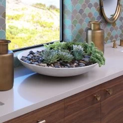 Marble 24 X 4.75 Inch Bowl -Furnitur Jamie Young 7marb xlwh 5