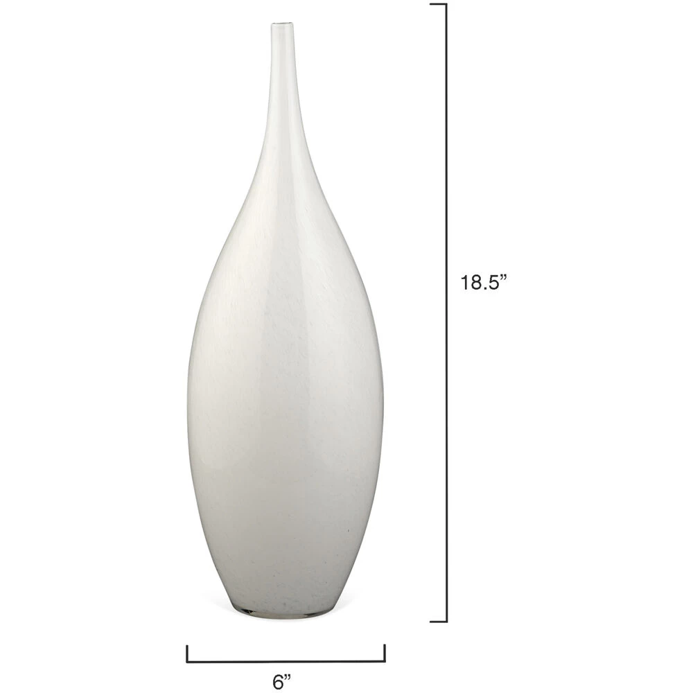 Nymph Decorative 19 X 8 Inch Vases In White Glass, Set Of 3 6 Nymph Decorative 19 X 8 Inch Vases In White Glass, Set Of 3 - Image 6