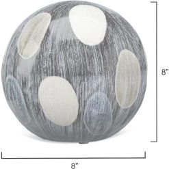 Painted Cream / White And Black Ceramic Sphere -Furnitur Jamie Young 7pain smcr 2