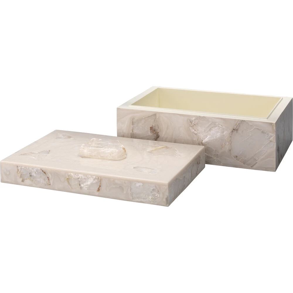Parthenon 12 X 8 Inch Pearl Resin & Clear Mica Box 2 Parthenon 12 X 8 Inch Pearl Resin & Clear Mica Box - Image 2