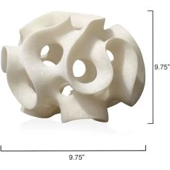 Ribbon White Decorative Sphere -Furnitur Jamie Young 7ribb spwh 2