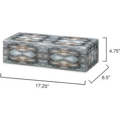 Rorschach 17 X 7 Inch Indigo Blue Lacquer Long Box 11 Rorschach 17 X 7 Inch Indigo Blue Lacquer Long Box -Furnitur Jamie Young 7rors lobxin 6