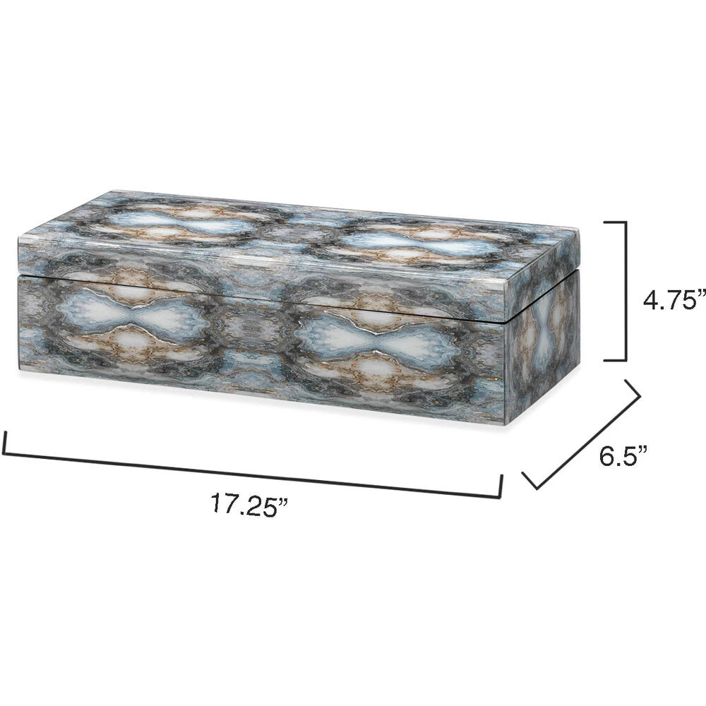 Rorschach 17 X 7 Inch Indigo Blue Lacquer Long Box 4 Rorschach 17 X 7 Inch Indigo Blue Lacquer Long Box - Image 4